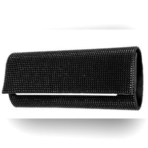 NINA ‘BARLETTA’ Metallic 🆕 Evening Clutch/Wristlet w Short Silver Tone Chain.